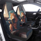 Delerain Car Seat Covers Set 2Pcs, Funny Garfield Cat Universal Front Car Seats Vehicle Enterior Protector Suitable Fits Most Car Auto SUV Sedan Truck