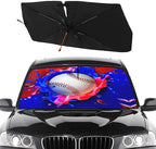 Socira Baseball Car Windshield Sunshade Umbrella Foldable Visor Umbrella Sun Shade Cover Sunshade Front Window Cover Car Accessories Blocks Uv Rays (57" X 30")
