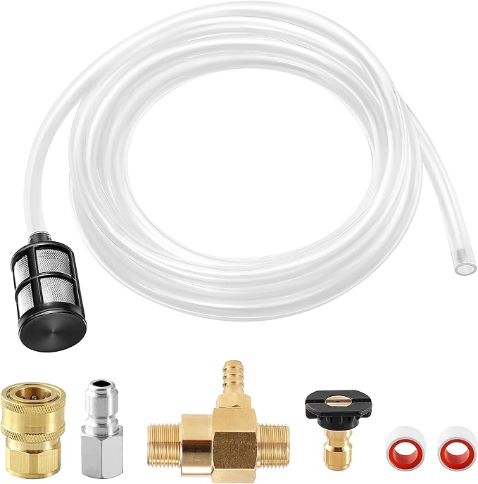 PWACCS Pressure Washer Chemical Injector, Downstream Injector Kit with 3/8 Inch Connectors, 2-3 GPM, 3200 PSI