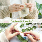 Crochet Car Air Freshener, Cute Crochet Plant for Rear View Mirror, Handmade Car Mirror Hanging Accessories, Plant Botanical Fern Leaf Design with 10ml Refillable Glass Essential Oil Bottle for Home