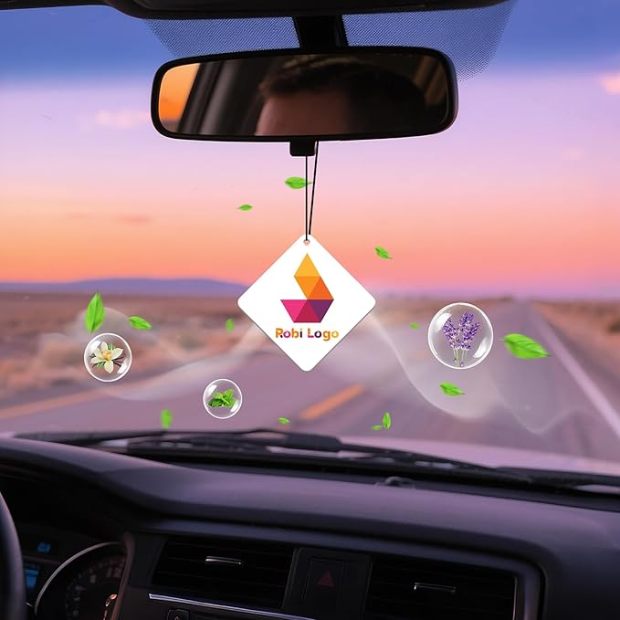 HINFKA 10-1000 Pcs Custom Air Fresheners with Picture – Personalized Double-Sided Photo or Logo Bulk Air Freshener, Customized Gifts for Corporate and Business Branding