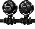 2PCS Mini Portable Baby Stroller Fan,3 Speed Personal Handheld,Battery Operated Rechargeable 360° Flexible Tripod Cooling, Suitable for Car Seat Crib Treadmill Golf Cart Travel (Black-Black)