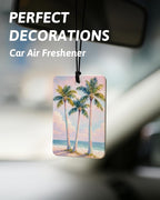 Pastel Summer Beach Air Freshener 4 Pcs, Nautical Ocean Oyster Seaside Hanging Air Freshener for Cars Closet Drawer Books, Girly Beachy Car Accessories Mirror Decor for Women