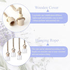 20Pcs Hanging Empty Car Freshener Glass Bottle, Essential Oil Car Diffuser, Aromatherapy Fragrance Perfume Diffuser Bottle Pendant with Wooden Caps & Hanging String(8ML)