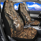 Car Seat Covers Front Seats Only Easy Installation Auto Interior Accessories 2 Pcs Set, Camo Hunting Deer Car Seat Covers Protector Suitable for Cars, SUV and Trucks, Easy to Install