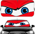 Car Windshield Sun Shade, Funny Eyes Sun Visor, Wear-Resistant Black Tape, Foldable 160x86cm/63x33.86inch