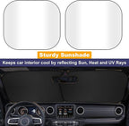 EcoNour 2-Piece Windshield Sun Shade for Jeep, Foldable Jeep Wrangler Sun Shade, Jeep Gladiator Sun Shade, Fits Jeep Wrangler JL JLU 2018-2025, Jeep Gladiator 2020-2025, Keeps Car Interior Cooler