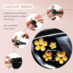 Flowers Air Vent Clips,Daisy Car Air Freshener,4pcs Yellow Flower Car Accessories for Women,Lavender Scent,Dashboard Decorations,Refillable Clips On Air Freshener