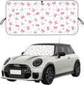 Car Windshield Sun Shade, Cute Bow Sun Visor - Wear-Resistant Black Tape, Foldable 59'x27.5'/63''x31.5''
