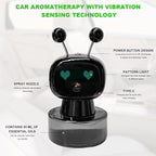 Smart Cute Robot Car Air Freshener, Fine Spray Car Aromatherapy Machine with Four-Gear Adjustment, Auto On/Off Mini Robot Fillable Essential Oil Diffuser for Vehicle Home Office (Cologne)