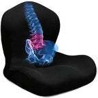 Seat Cushion for Office Chair and Car, L-Shaped Ergonomic Car Seat Cushions, Memory Foam Chair Cushion, Lumbar Support Pillow for Wheelchair, Car, Home, Office, Desk, Black