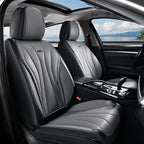 Coverado Car Seat Covers Front Seat, Waterproof Seat Cover, Leather Seat Cover for Cars, Automotive Seat Cover, Driver Car Seat Protector, Front Seat Cushion Universal Fit for Most Cars (Black&Gray)