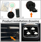 4 Pcs Cloud Air Vent Clips, Cute Cloud Car Air Fresheners Vents Clips Funny Automobile Diffuser Vent Clips Car Interior Decor Charm Cute Automobile Accessories Decoration for Women