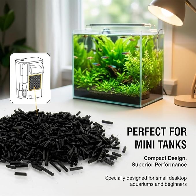 Sukh Activated Carbon Pellets - Activated Charcoal Bulk Carbon for Aquarium Charcoal Pellets for Waterbox Aquariums Pond Fish Tank (1.9, Pounds)