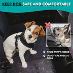 Chew Proof Dog Seat Belt for Car, 32 inch Black Dog Car Harness with Latch Bar Attachment and Aviation Aluminum Carabiner Up to 1000 lbs, Secure Dog Seatbelt Leash 1 Pack