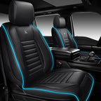 CAR PASS LED Lights Nappa Leather Car Seat Covers Front Seats, Waterproof Seat Cover for Cars Variable RGB Lights with DIY Music Sync Mode, All Weather Universal Fit Trucks SUV Automotive Pick-up