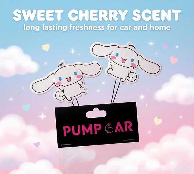 PumpCar 2 pieces cinammoroll double-sided hanging cartoon cherry-scented funny car air freshener Cool hanging for rearview mirror Car Interior Accessories Gifts