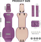 2 Pack Leather Front Car Seat Covers, Universal Sideless Car Seat Protectors with Storage Pocket and Seat Belt Pads, Waterproof Automotive Seat Cover for Cars Trucks SUV(Purple)