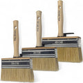 Set of 3 4, 5, 6 Inch Stain Deck Wide & Thick Paint Brushes - High European Quality - Natural Bristles - for Home, Wood, Walls, Art, Trim & Furniture - Acrylic, Oil, Stain, Chalk & Latex Paints