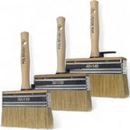 Set of 3 4, 5, 6 Inch Stain Deck Wide & Thick Paint Brushes - High European Quality - Natural Bristles - for Home, Wood, Walls, Art, Trim & Furniture - Acrylic, Oil, Stain, Chalk & Latex Paints