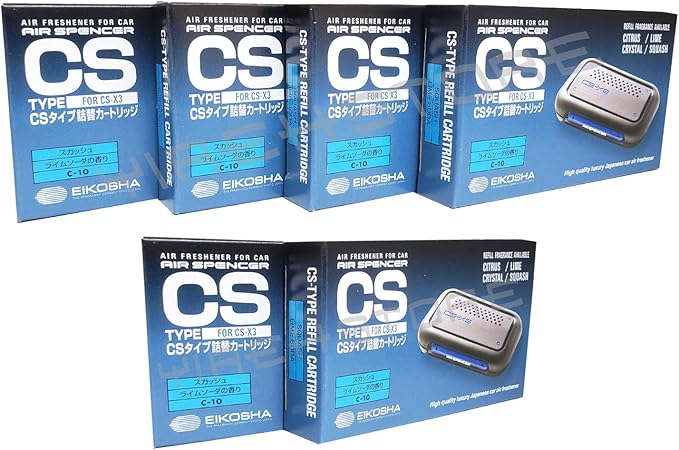 JDM CSX3 fresh Squash scent 2 Units and 6 Refill Cartridges CS-X3 Bundle Car Air Freshener