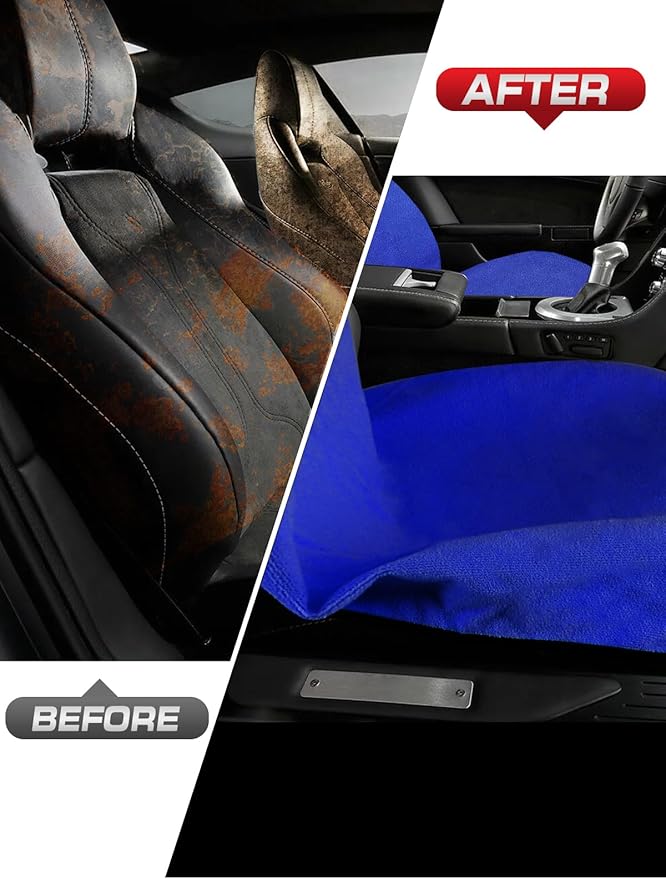 2-Pack 550g Waterproof Car Seat Cover Towel - Universal Anti-Slip Sweat Protection for Front Bucket Seats - Machine Washable Microfiber Protector for Gym, Yoga, Pets, Beach - Fits Cars, SUVs (Blue)