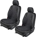 ZONETECH Black Wood Beaded Seat Cushion - Premium Quality Massaging Double Strung for Stress-Free Driving All Day,Universal Fit for Vehicles and Office Chairs (2 Pack)