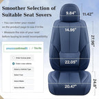 Coverado Seat Covers, Car Seat Covers Full Set, Leather Seat Covers for Cars, Car Seat Protector, Blue Car Seat Covers Front Seats and Back Seats Universal Fit for Most Cars