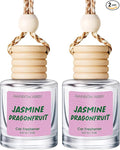 RAINBOW ABBY Hanging Car Air Freshener Diffuser 2 Pack - Jasmine Dragonfruit Fragrance Oil, 45+ Days Long Lasting, Essential Oil Diffuser for Car