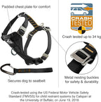 Kurgo Enhanced Strength Tru-Fit Dog Car Harness - Pet Travel Safety Harness - Crash Test Certified Fit - Five Point Adjustment - Secure Buckle - Padded Chest - Black - Medium