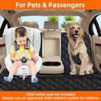 Dog Car Seat Cover for Back Seat, Waterproof Bench Backseat Protector, Nonslip Rear Seat Cover for Kids & Pets, Compatible with Middle Armrests, Fits Most Cars & Midsize SUVs