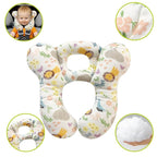 Baby Travel Pillow, Infant Kid's Cushion Soft and Skin Friendly for Car Seat, Pushchair and Stroller (White Animal Flower)