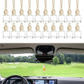 ASUBHA 20 PCS 8ml Hanging Car Air Freshener Diffuser,Empty Clear Glass Essential Diffuser Oil Aromatherapy Fragrance Perfume Pendant Glass Vials with Wooden Caps & Hanging String, Cylindrical