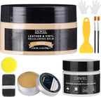 Beige Leather Recoloring Balm, With Leather Filler and beeswax, Leather Repair Kit for Furniture & car interior, Leather Color Restorer, Leather conditioner for Couches, furniture salve for leather