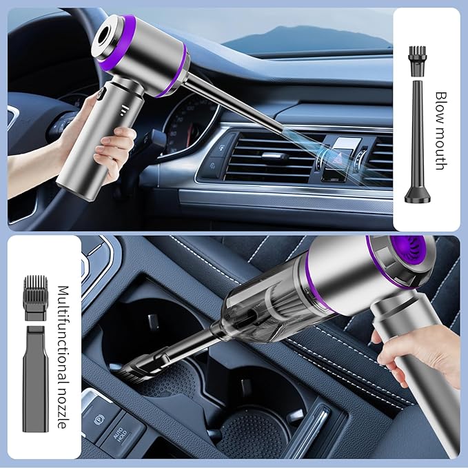 Car Vacuum Cleaner High Power 20000Pa – Cordless Handheld Mini Vacuum & Air Duster for Car & Desk, Home, Office & Camping, Ideal Gift for Men & Women, 6000mAh Battery