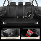 Coverado Seat Covers Full Set, 5 Seat Black Car Seat Covers, Leather Car Seat Protectors, Automotive Front and Back Seat Covers, Waterproof Car Seat Cushions Universal Fit for Most Sedan, SUV, Truck