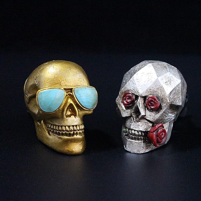 Sugar Skull Air Freshener for Car Truck Accessories for Men Women Witchy Decor Stuff for Automotive New Smell Fresheners Gothic Auto Decoration Spooky White Elephant Gifts for Adult