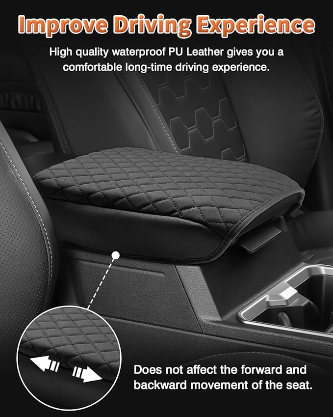 Shademax Custom for 2026 2025 Toyota 4Runner Center Console Cover Armrest Cover for 4Runner Accessories 2025 Truck Arm Rest Cushion Pad PU Leather Middle Console Cover Armrest Seat Box Protector