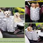 Dog Car Seat for Console - Memory Foam Pet Booster Seat for Small Medium Dogs Up to 21 lbs - SUV Truck Center Console Dog Seat with Safety Leash & Storage Pockets - Washable Cover (Large Grey)