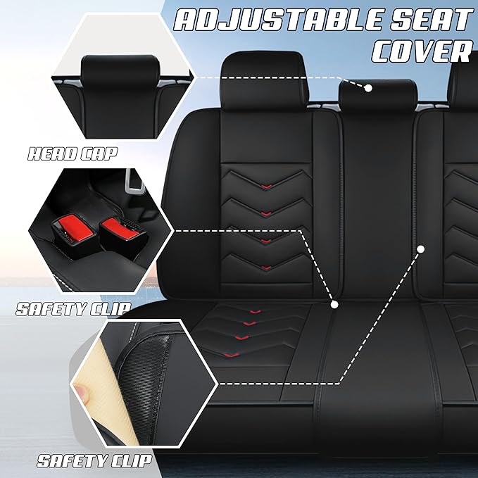 Car Seat Covers Fit for Infiniti g37 2000-2026, Stylish Sport Seat Covers, Waterproof Wear-Resistant Premium Nappa Leather Car Seat Cover.(Full Set/Black Red)