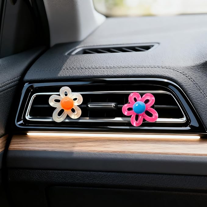6Pcs Flower Air Vent Clip Car Accessories Air Freshener Dashboard Accessories Charm Car Inter Decor