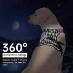 IVY&LANE No Pull Dog Harness with Leash Set, Reflective No Choke Pet Vest,Adjustable Oxford Dog Vest Harness with Easy Control Handle for Large Dogs (Checkered Black,L)