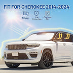 Car Window Shades for Jeep Cherokee 2014-2024 Accessories - Full Set 8PCS Side Window Sunshades with Memory Frame & Blackout Fabric, Privacy UV Shield for Camping/Travel