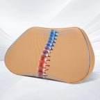 Lumbar Support Pillow for Car Seat, Office Chair Nappa Leather Memory Foam Lower Back Cushion for Back Pain Relief Improve Posture, Ergonomic Back Rest for Gaming Chair, Palomino, 1PC