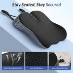 ZIKEE Ergonomic Wedge Car Seat Cushion with U-Shaped Design for Tailbone, Back & Sciatica Pain Relief, High-Density Memory Foam Seat Cushion for Car, Raised Back for Wider Vision, Anti-Slip Bottom