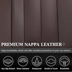 Coverado Rear Seat Covers for Cars, Brown Back Seat Protector, Back Seat Cover for Kids, 3-Pieces Waterproof Car Seat Cushion Nappa Leather Seat Cover for Back Seat Universal Fit for Most Cars