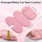Infant Car Seat Insert with Extra Headrest for Preemie to Newborn, Thickened Baby Car Seat Head Support for Girls Boys, Adjustable Baby Car Seat Cushion with Filled Natural Spong