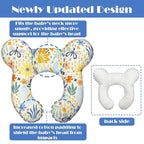 Baby Head Support Pillow for Newborn Toddler, Baby Neck Pillow Upgraded Comfortable Sleep Cushion for Car Plane Stroller Pushchair - Flower A