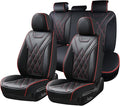Coverado Car Seat Covers Full Set, Seat Covers for Cars, Waterproof Leather Automotive Seat Cover, Universal Car Interior Protectors Cushion for Most Cars