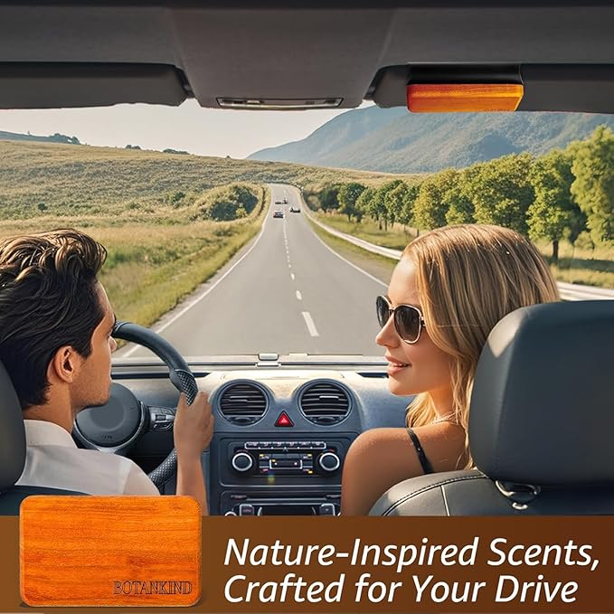 Car Air Freshener- Original Wood Air Freshener-Car Odor Eliminator for Visor Clip-Long Lasting Scent, Vehicle Scent Diffuser for Truck, SUV, Sedans - 4 pack IINCLUDED 2 CLIPS (Gradient Brown)